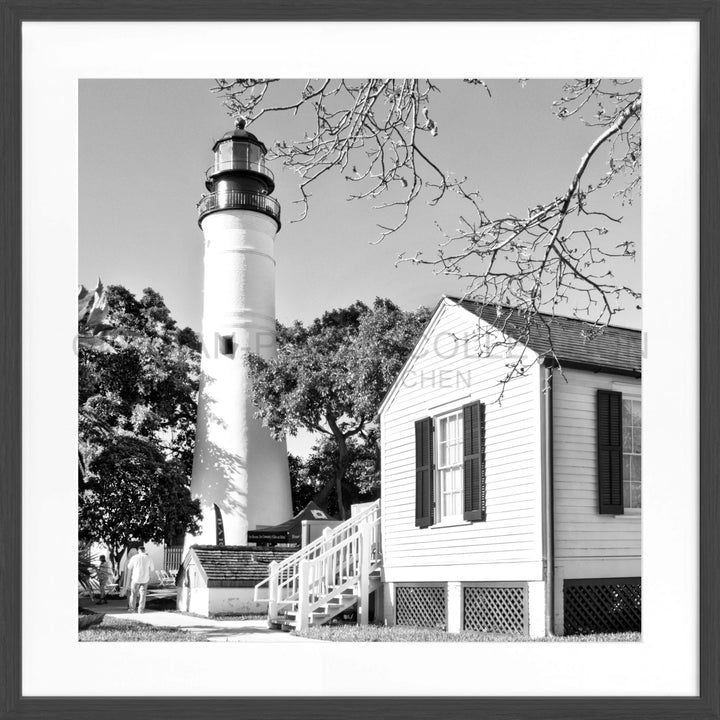 Poster ’Lighthouse’ Florida Key West FL10A - Schwarz