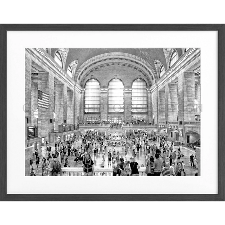 Schwarz-Weiß-Fotografie des Hauptkonkurses von Grand Central Terminal in New York