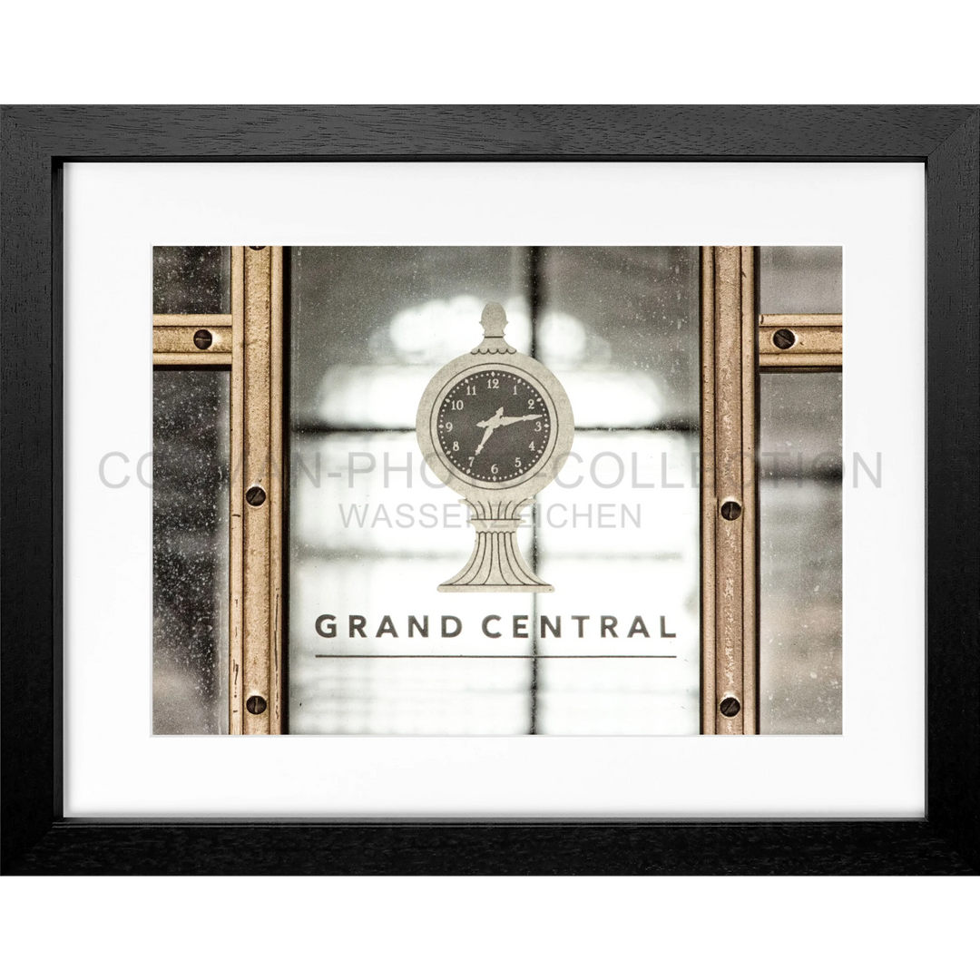 Rahmenfoto von der Grand Central Station Uhr und Logo, Poster New York Central Station NY88