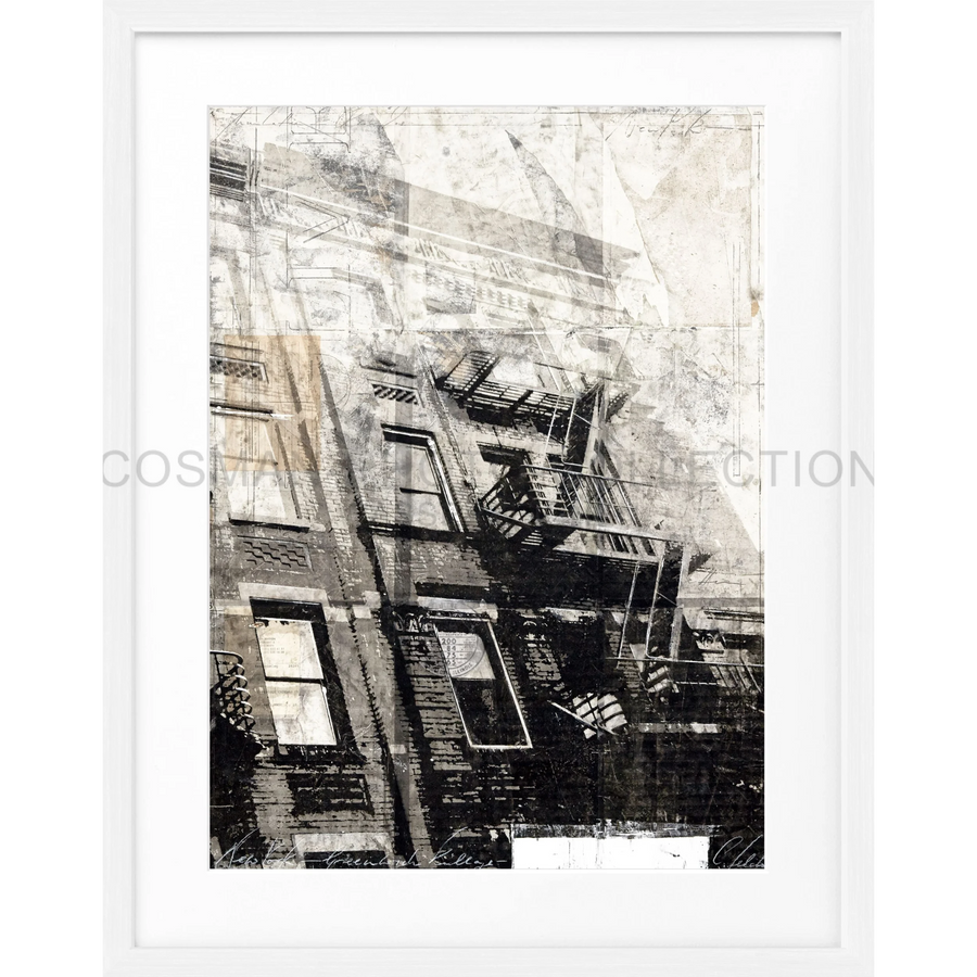 Poster ’NYC Feuertreppe’ GM12 - Weiss 1.5cm / S (25cm x