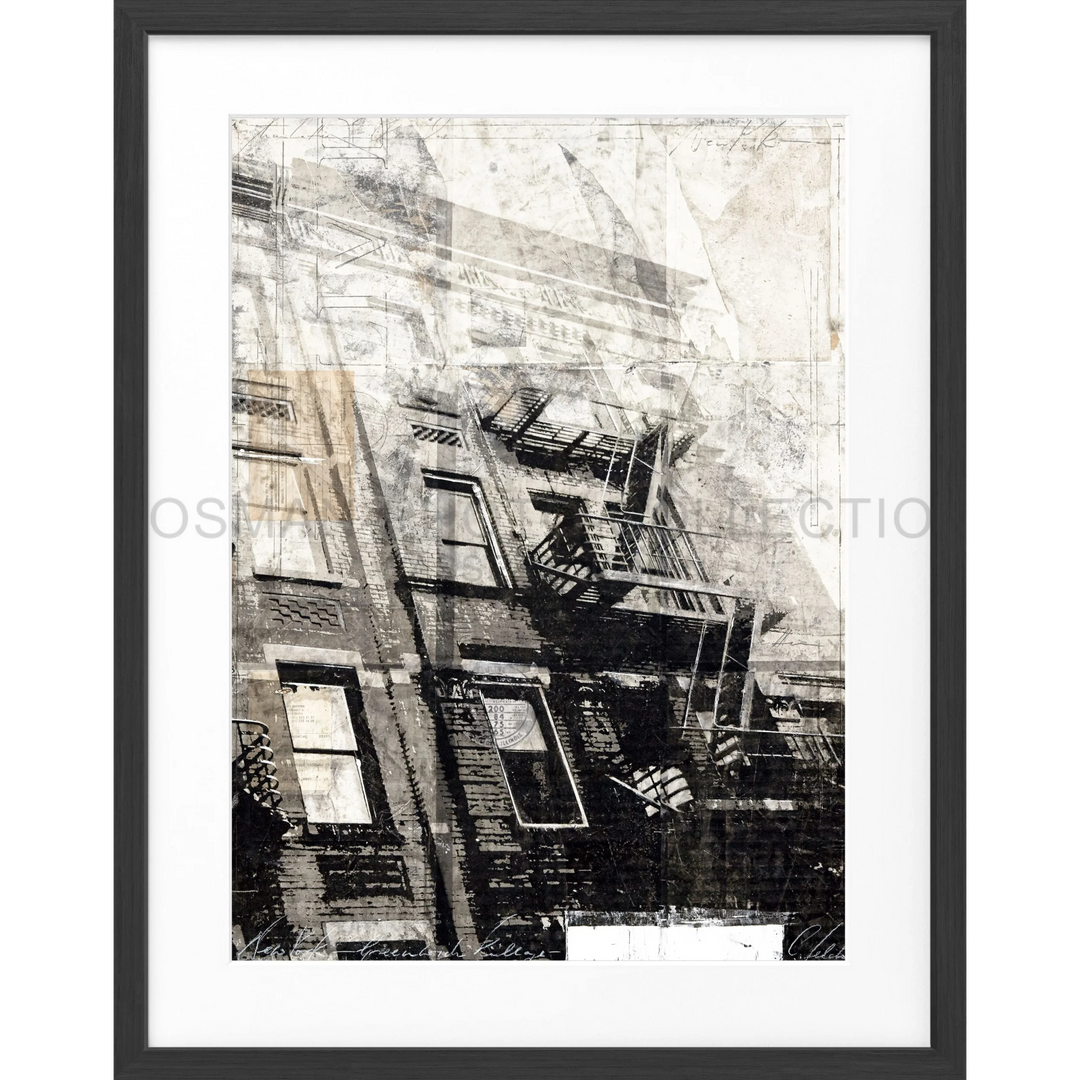 Poster ’NYC Feuertreppe’ GM12 - Schwarz matt 1.5cm / S