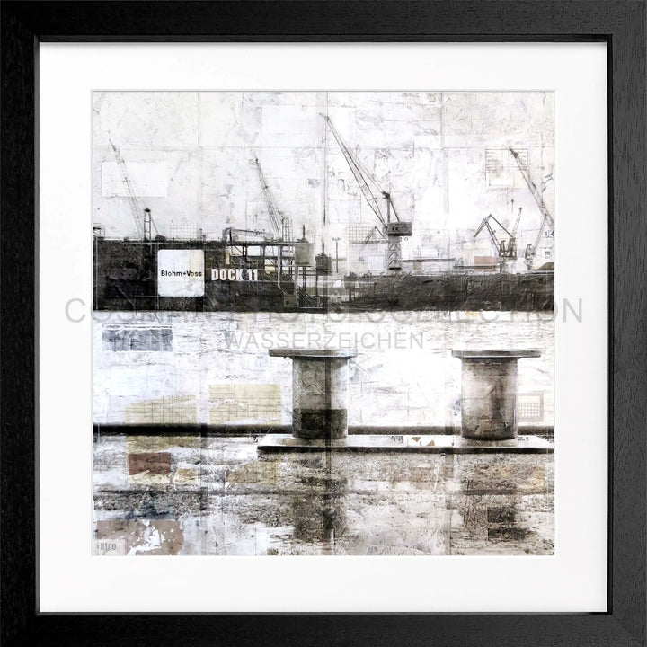 Poster ’Poller Hafen’ Hamburg GM06Q - Rahmenfarbe: