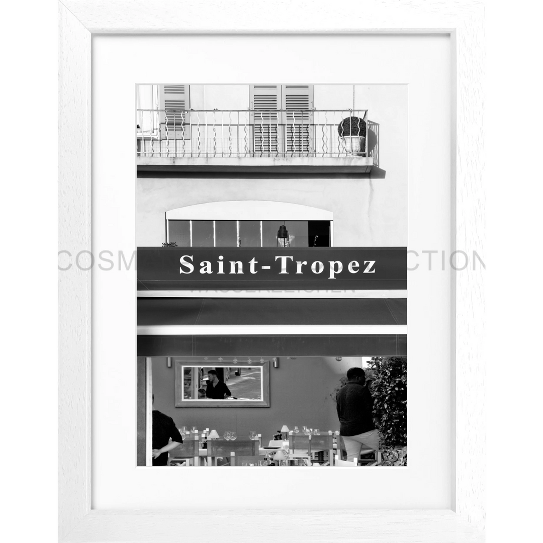 Poster Saint Tropez ST26 - Weiss 3cm / Motiv: schwarz/weiss