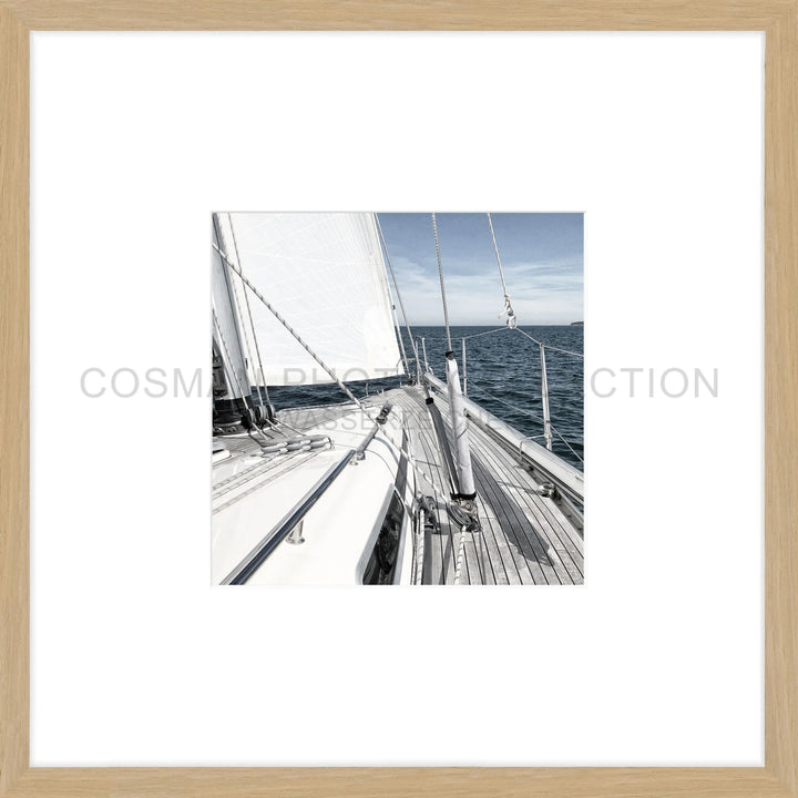 Poster Segelboot SAIL01OB - 43x43cm Objektrahmen - eiche