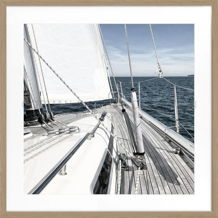 Poster Segelboot SAIL01Q - Eiche Furnier 1.5cm / Quadrat 55