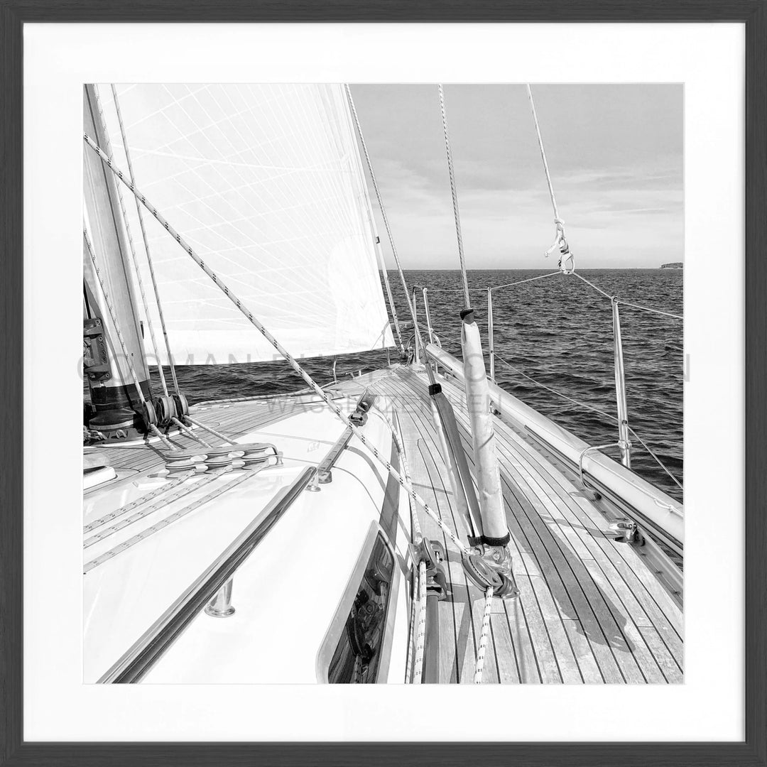 Poster Segelboot SAIL01Q - Schwarz matt 1.5cm / Quadrat 55