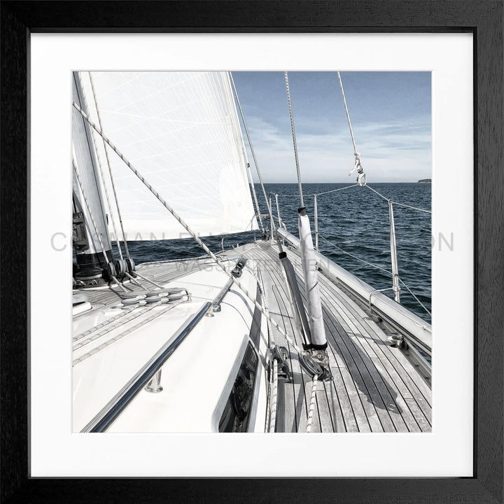 Poster Segelboot SAIL01Q - Schwarz 3cm / Quadrat 55