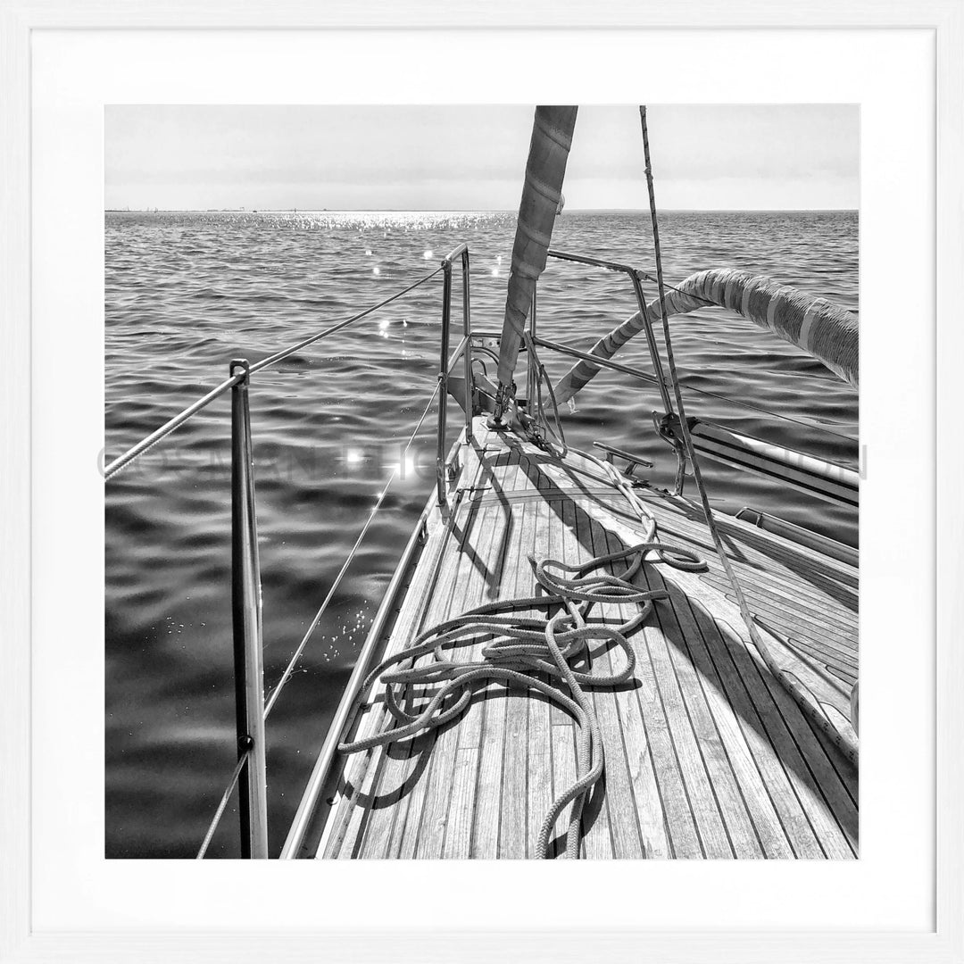 Poster Segelboot SAIL02Q - Weiss 1.5cm / Quadrat 55