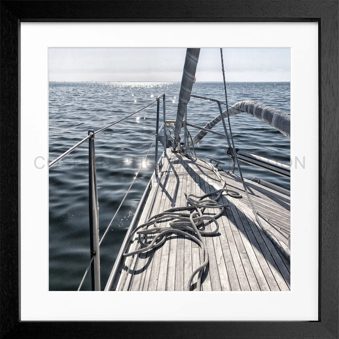 Poster Segelboot SAIL02Q - Schwarz 3cm / Quadrat 55