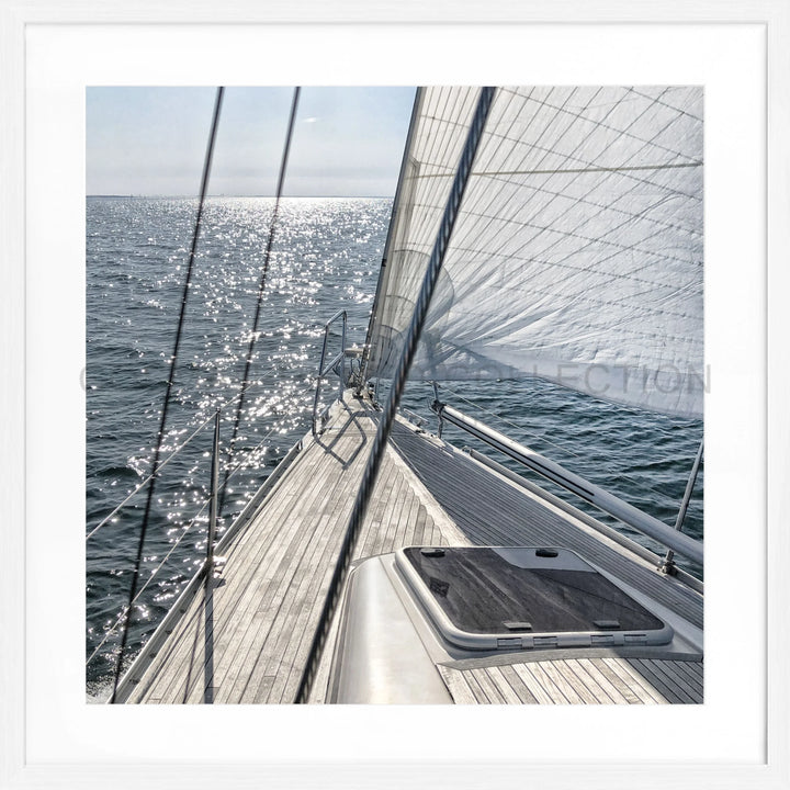 Poster Segelboot SAIL04Q - Weiss 1.5cm / Quadrat 55