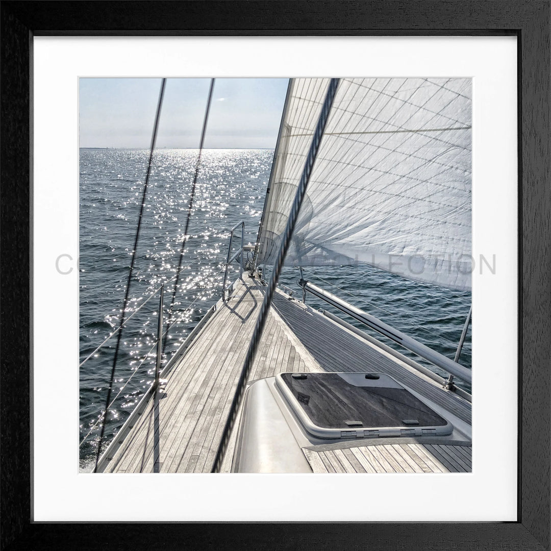 Poster Segelboot SAIL04Q - Schwarz 3cm / Quadrat 55