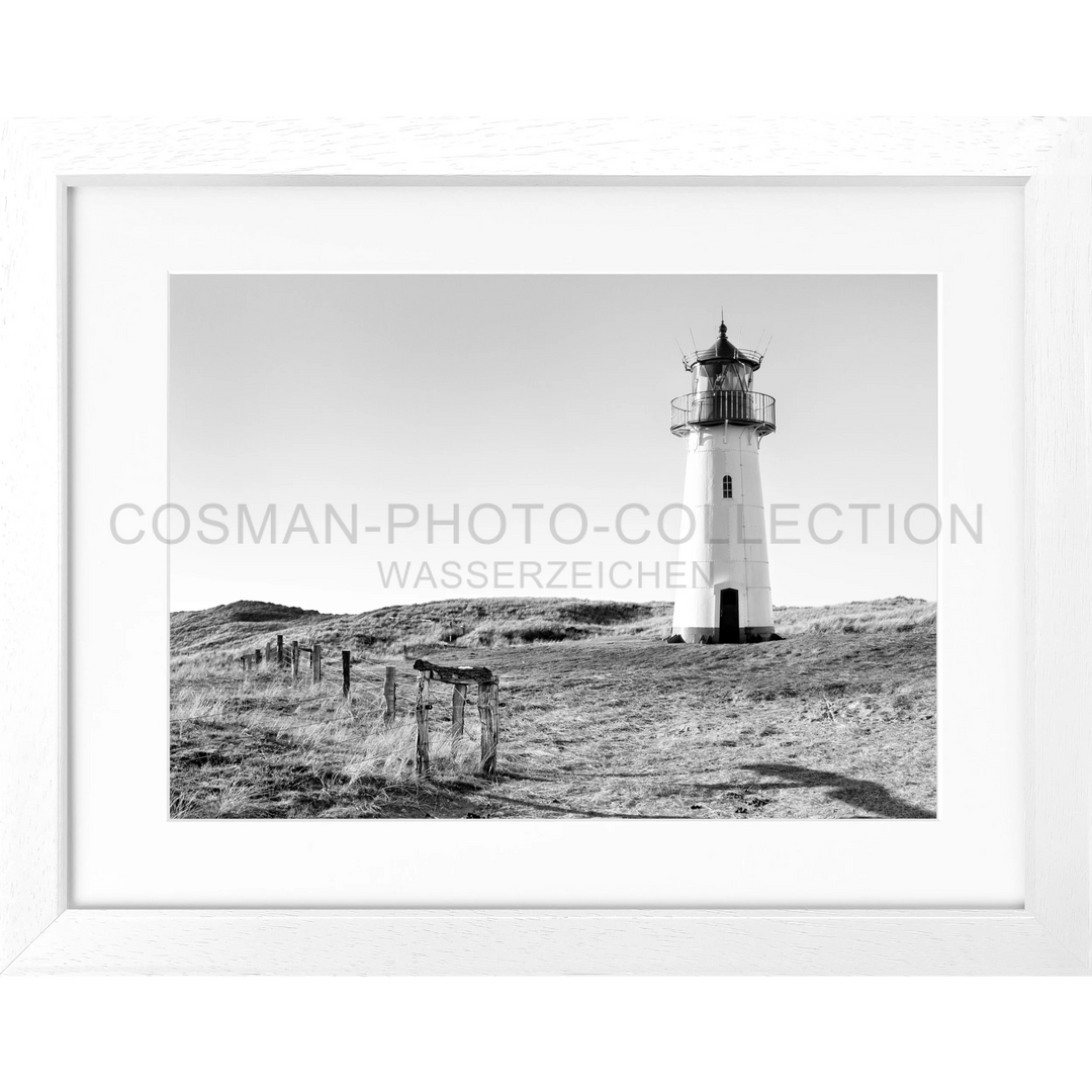 Cosman-Interior Motiv: schwarz/weiss / Grösse: S (25cm x 31cm) / Rahmenfarbe: weiss matt Poster Sylt SY74