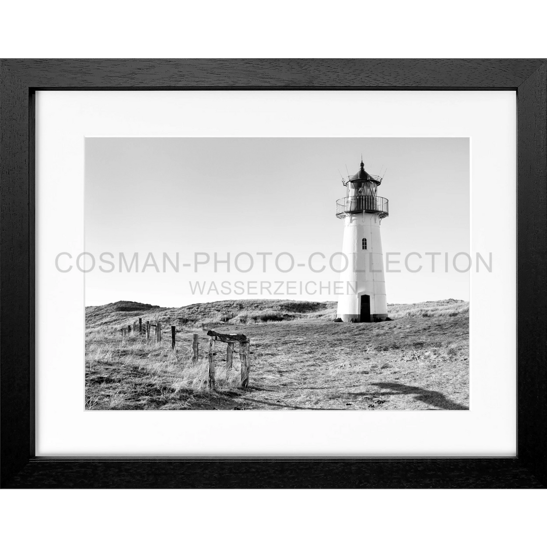 Cosman-Interior Motiv: schwarz/weiss / Grösse: S (25cm x 31cm) / Rahmenfarbe: schwarz matt Poster Sylt SY74