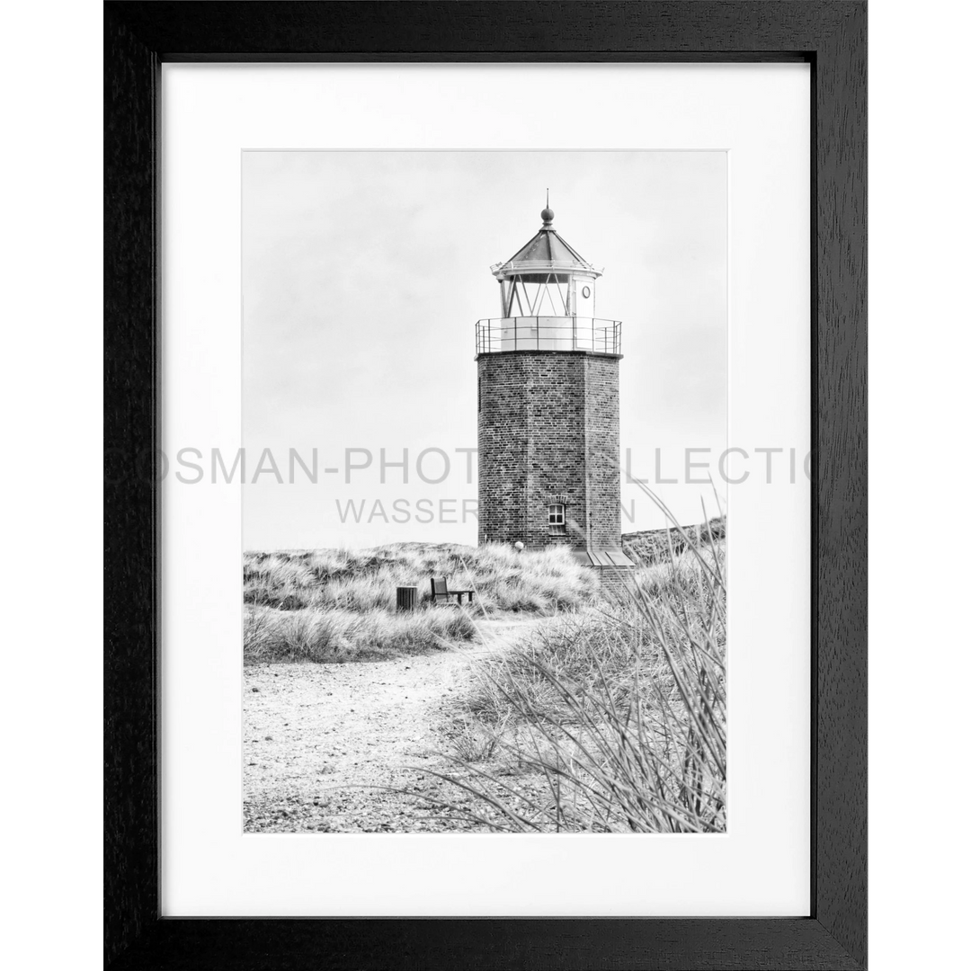 Cosman-Interior Motiv: schwarz/weiss / Grösse: S (25cm x 31cm) / Rahmenfarbe: schwarz matt Poster Sylt SY64