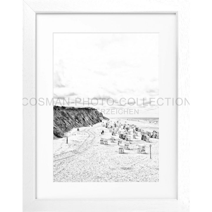 Cosman-Interior Motiv: schwarz/weiss / Grösse: S (25cm x 31cm) / Rahmenfarbe: weiss matt Poster Sylt SY58B