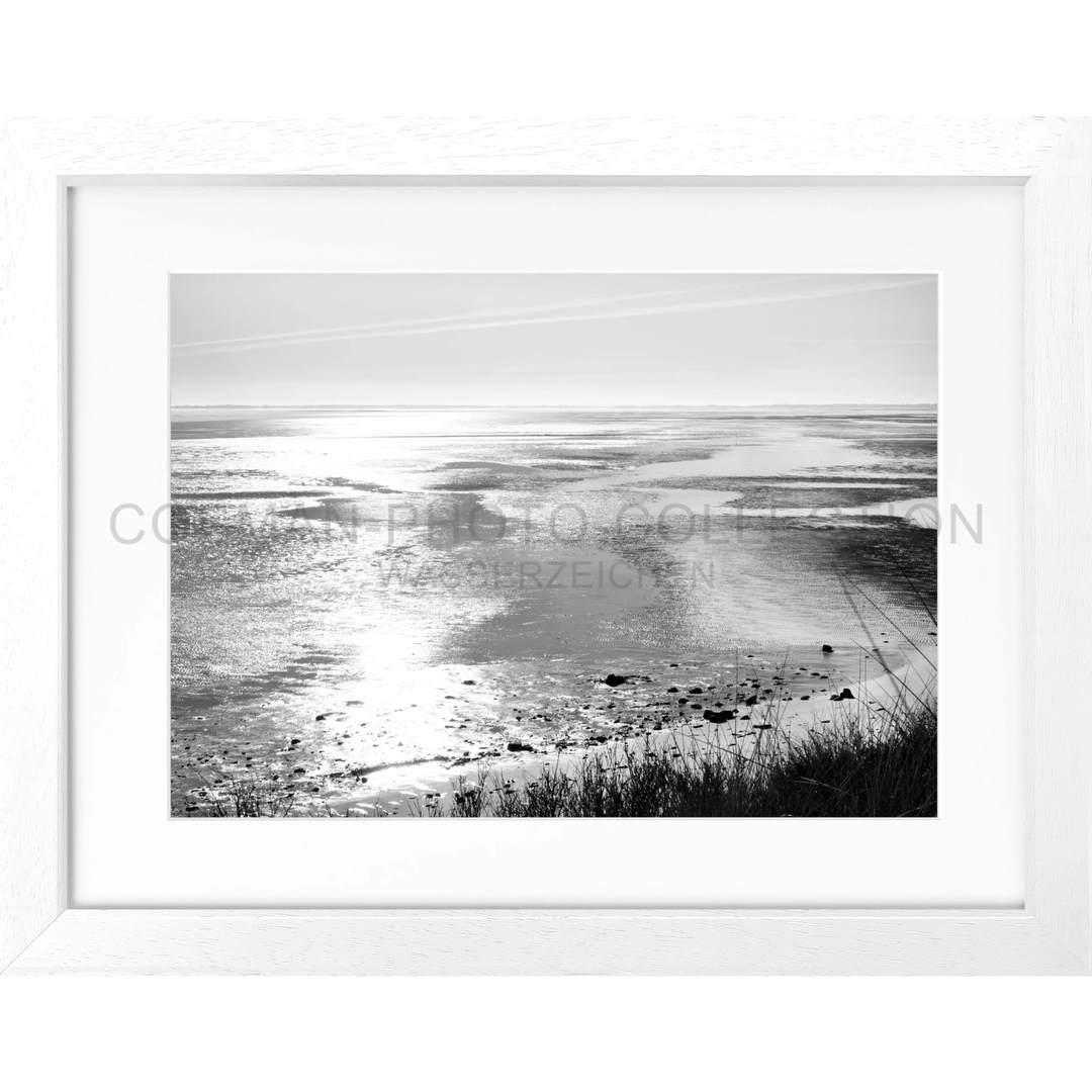 Poster Sylt ’Wattenmeer’ SY81 - Weiss 3cm / Motiv: