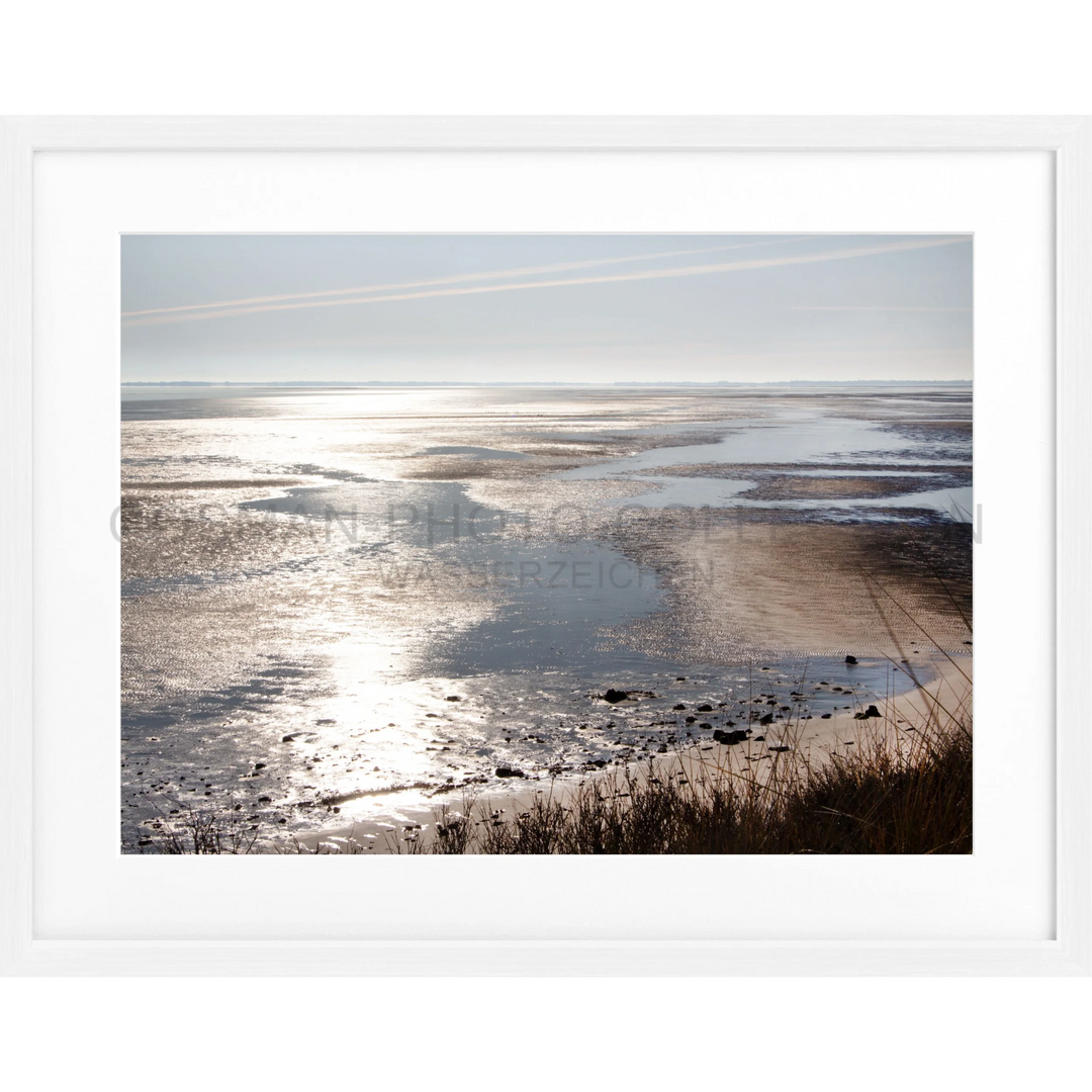 Poster Sylt ’Wattenmeer’ SY81 - Weiss 1.5cm / Motiv: