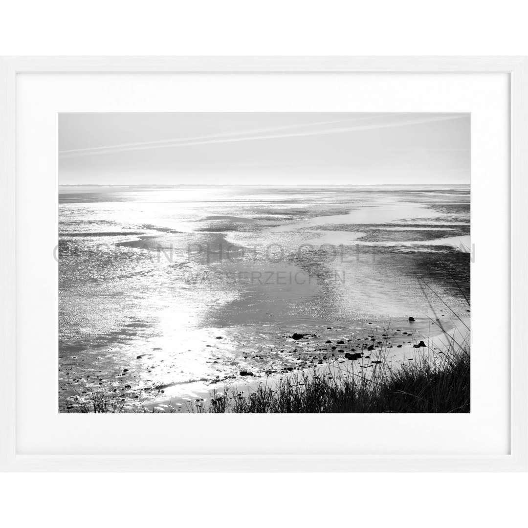 Poster Sylt ’Wattenmeer’ SY81 - Weiss 1.5cm / Motiv: