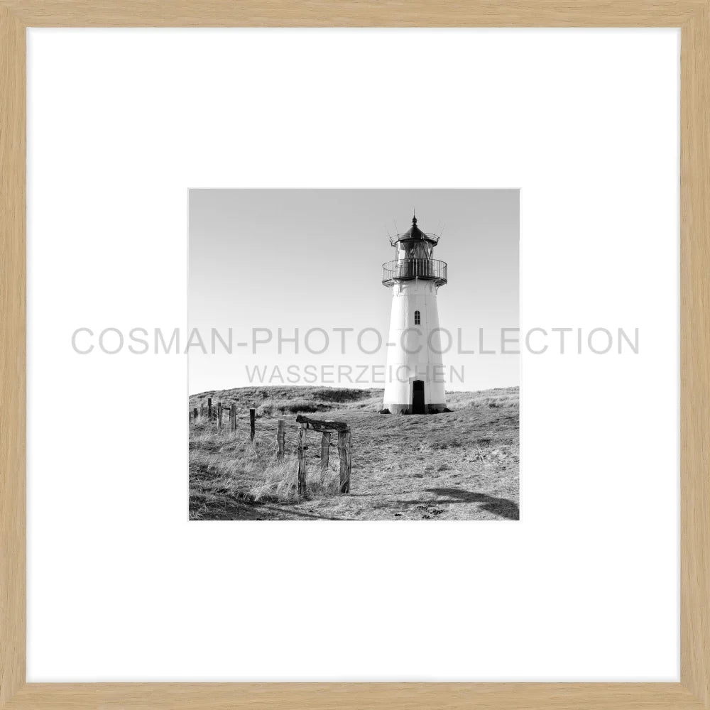 Poster ’Leuchtturm List West’ Sylt SY74O - 43x43cm